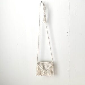 vintage 60s/ 70s hand-knotted handmade knit/macramé cotton purse